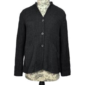 TRANSIT PAR SUCH Black A100 Jacket Wool/Rayon Stretch Textured 1 / US 4-6 / XS
